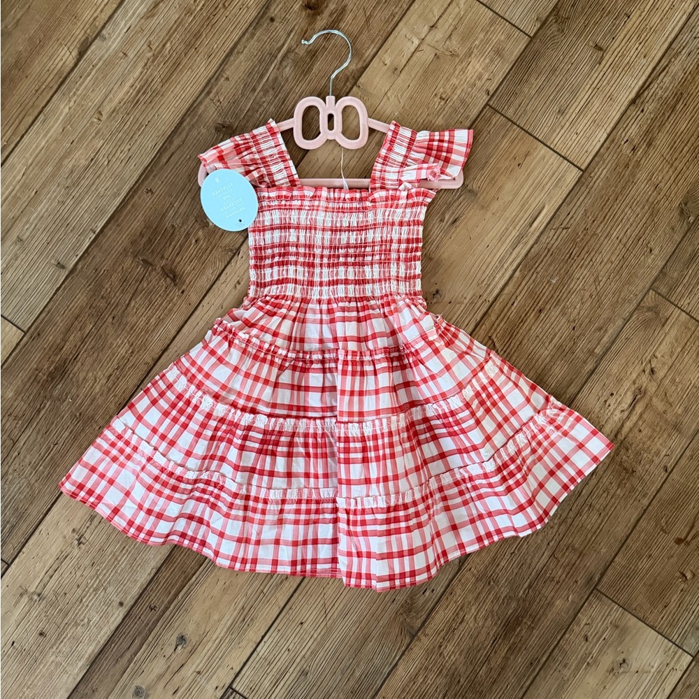 Hill House Red and White Plaid Kids Dress